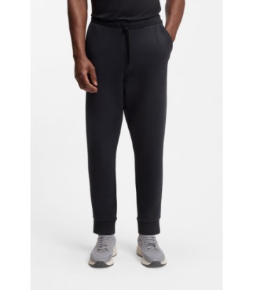 Stretch-cotton track pants with logo print
