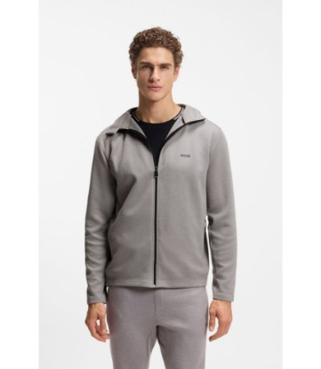 Reflective-detail zip-up hoodie with odour control