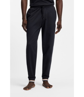 Cotton-terry tracksuit bottoms with signature stripes and logo