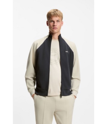 Contrast-piping sweatshirt in a cotton blend