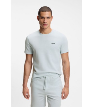 Cotton-blend pajama T-shirt with embroidered logo