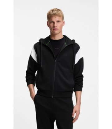 Regular-fit zip-up sweatshirt in spacer pique