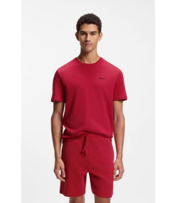 Cotton-blend pajama T-shirt with embroidered logo
