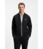 Triangle-jacquard zip-up sweatshirt with rubberized logo