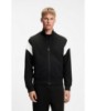Zippered cotton-blend sweatshirt with contrast inserts