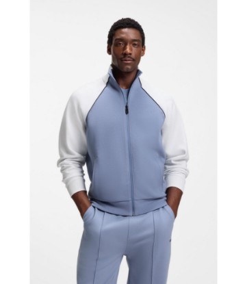 Contrast-piping sweatshirt in a cotton blend