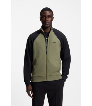 Contrast-piping sweatshirt in a cotton blend