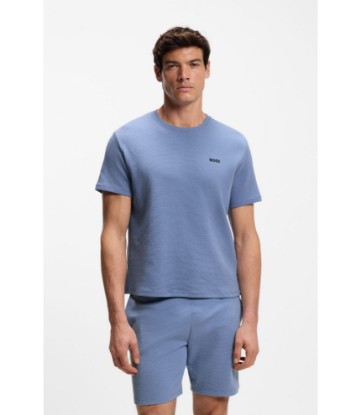 Cotton-blend pajama T-shirt with embroidered logo