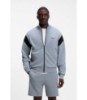 Zippered cotton-blend sweatshirt with contrast inserts