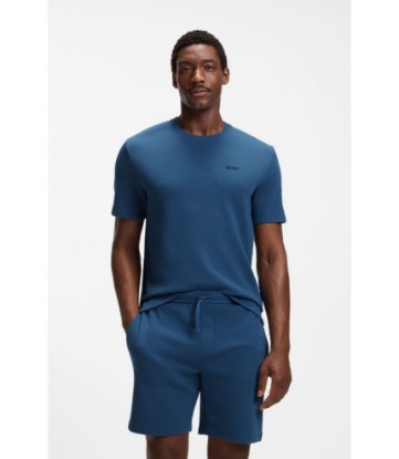 Cotton-blend pajama T-shirt with embroidered logo