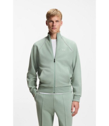 Contrast-piping sweatshirt in a cotton blend