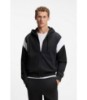 Regular-fit zip-up sweatshirt in spacer pique