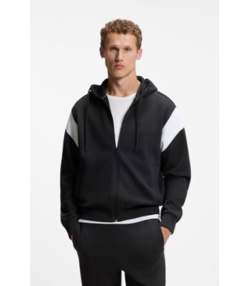 Regular-fit zip-up sweatshirt in spacer pique
