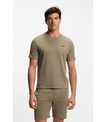 Cotton-blend pajama T-shirt with embroidered logo