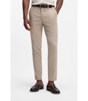 Slim-fit trousers in stretch-cotton dobby