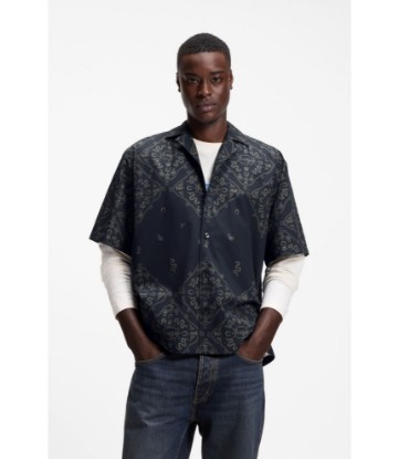 Relaxed-fit shirt in printed cotton poplin