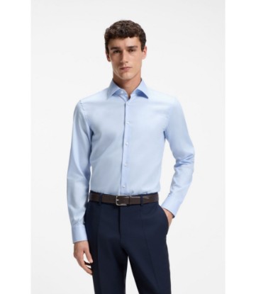 Slim-fit shirt in easy-iron cotton poplin