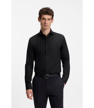 BOSS ONE Slim-fit shirt in wrinkle-resistant Oxford cotton