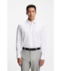 Regular-fit shirt in Italian monogrammed cotton