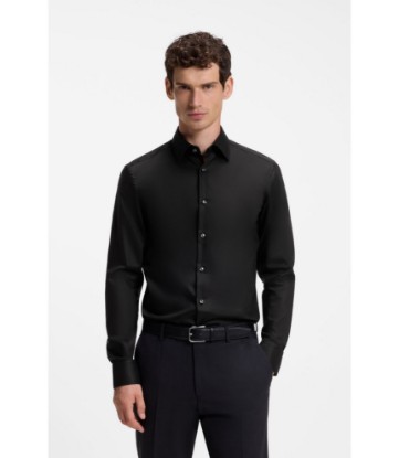 Slim-fit shirt in easy-iron cotton poplin