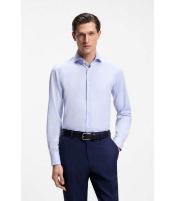 BOSS ONE Slim-fit shirt in wrinkle-resistant Oxford cotton