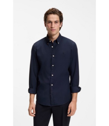 Slim-fit shirt in soft-touch cotton poplin
