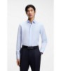 Regular-fit shirt in Italian monogrammed cotton