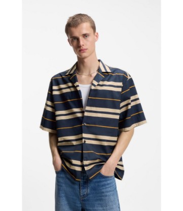 Relaxed-fit shirt in printed cotton poplin