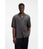 Oversized-fit shirt with jacquard pattern