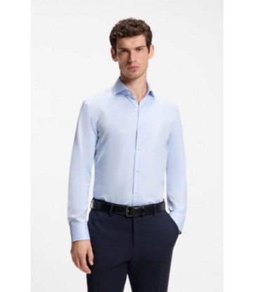 Slim-fit shirt crafted from a wrinkle-resistant cotton blend
