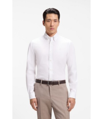 Slim-fit shirt in soft-touch cotton poplin