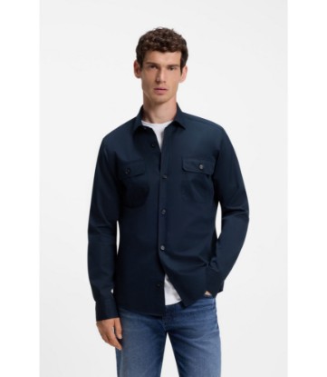 Heritage casual-fit shirt in compact cotton poplin