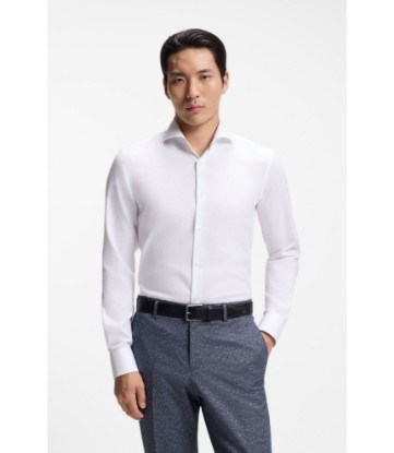 BOSS ONE Slim-fit shirt in wrinkle-resistant Oxford cotton