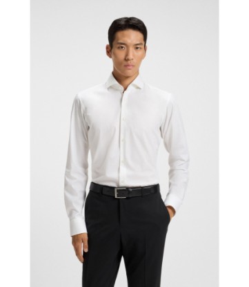 Regular-fit stretch-twill dress shirt