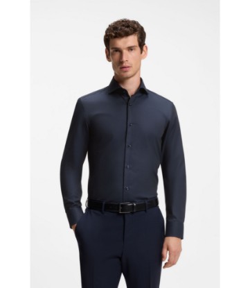 Slim-fit shirt crafted from a wrinkle-resistant cotton blend