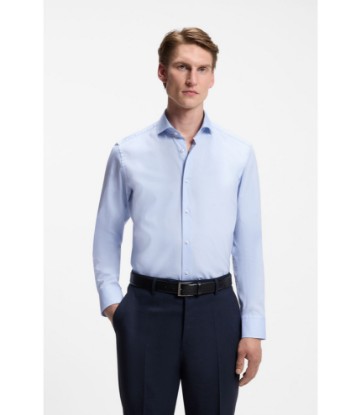 Regular-fit stretch-twill dress shirt