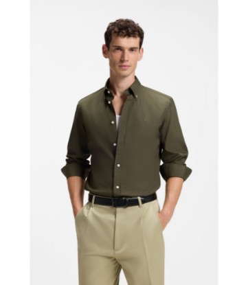 Slim-fit shirt in soft-touch cotton poplin