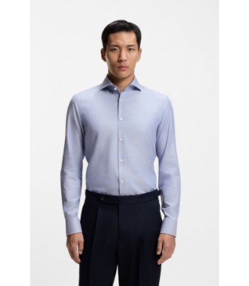 Wrinkle-resistant slim-fit shirt in a cotton blend