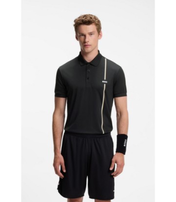 Active quick-dry polo shirt with signature stripe