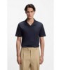 Johnny-collar slim-fit polo shirt in stretch cotton