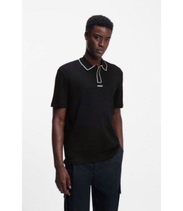 Luxury cotton polo shirt with contrast trim
