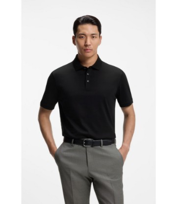 Regular-fit polo shirt in mercerized Italian cotton