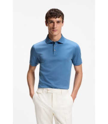 Regular-fit polo shirt in mercerized Italian cotton