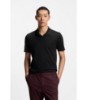 Johnny-collar slim-fit polo shirt in stretch cotton