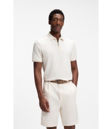 Regular-fit polo with zipper closure