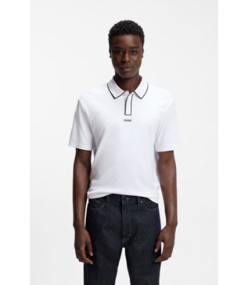 Luxury cotton polo shirt with contrast trim