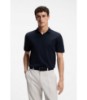 Cotton-jacquard polo shirt with Johnny collar
