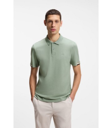 Rubberised-logo polo shirt in mercerised cotton
