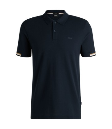 Rubberised-logo polo shirt in mercerised cotton