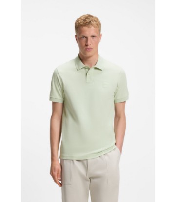 Stretch-cotton slim-fit polo shirt with logo patch